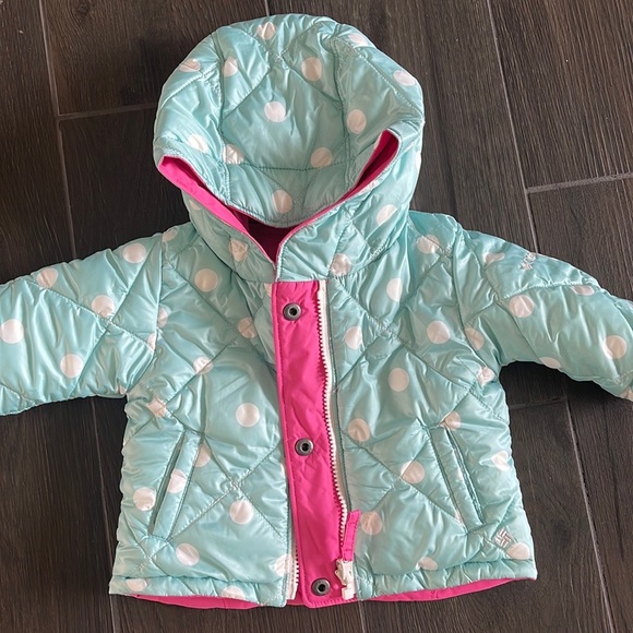 NEVER WORN Baby Girl’s Reversible Columbia Jacket + Snow Pants Set - Picture 16 of 16